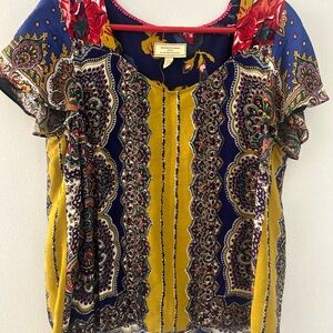 Colorful Paisley Women's Top Anthropologie